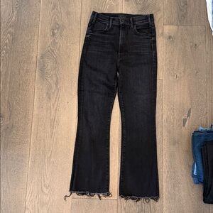 MOTHER Black Flare Jeans